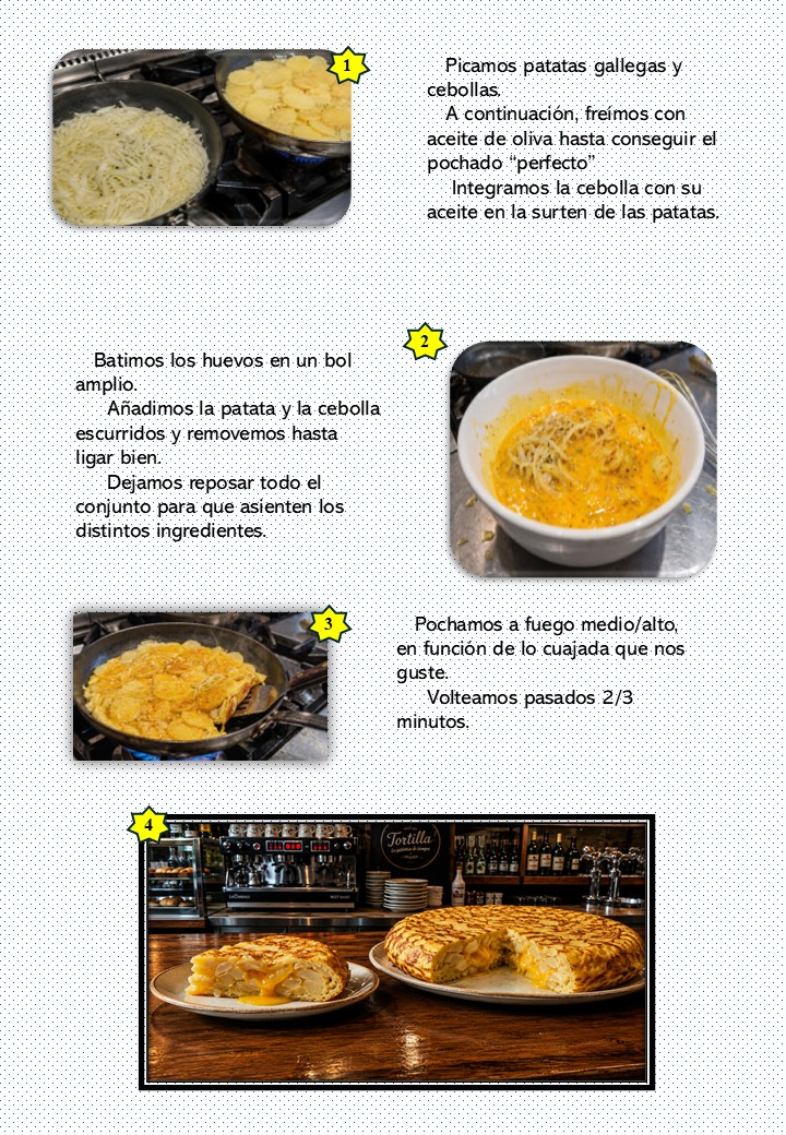 Paso a paso receta tortilla Asturias Gastrobar